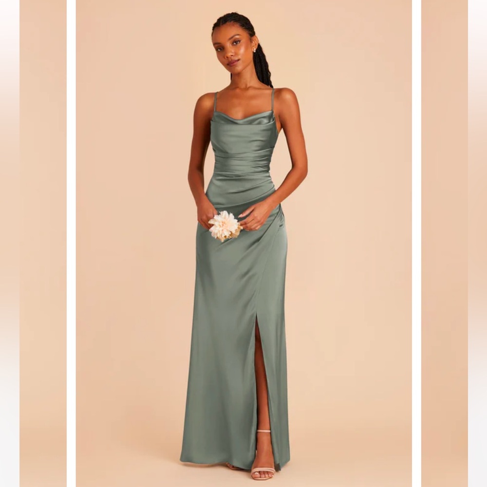 Birdy Grey Lydia Matte Satin Dress in Sea Glass